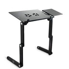 Aluminum Laptop Cooling Stand – Foldable Notebook Tray for Bed Office Desk