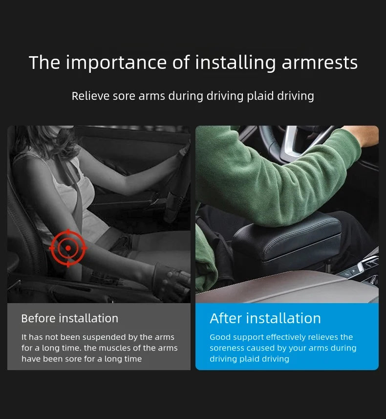 Adjustable Car Center Console Armrest Pad – Ergonomic Comfort for Driving