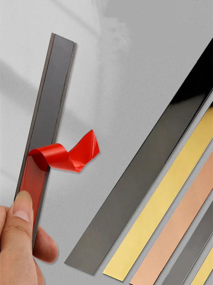 Stainless Steel Decorative Wall Strips – Titanium Mirror Finish for Home Decor