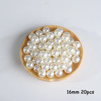 Beige ABS Imitation Pearl Beads – 3-20mm Round Spacer for Jewelry DIY Crafting