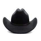 Vintage Wide Brim Cowboy Hat – Leather Western Style for Men and Women