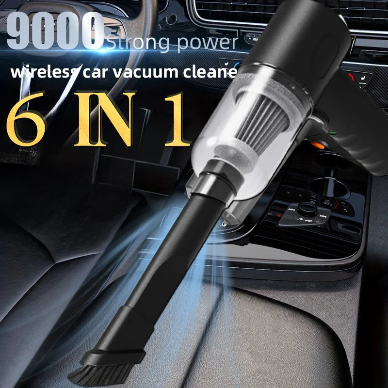 6-in-1 Handheld Car Vacuum – Wireless Portable Cleaner for Auto and Home