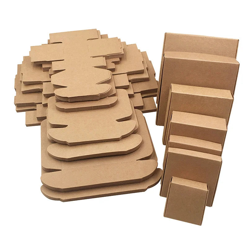 Square Kraft Gift Boxes – Multi Size Paper Containers for Wedding Favors