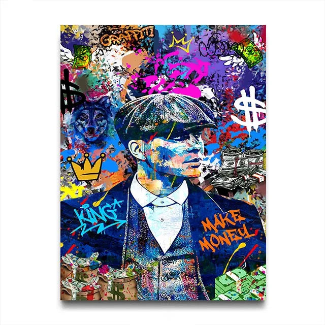 Gangster Graffiti Canvas Print – Urban Street Art for Home Decor