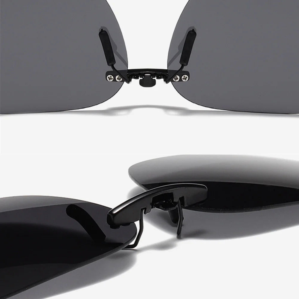Polarized Clip-On Sunglasses – Square UV400 Lenses for Driving and Fishing