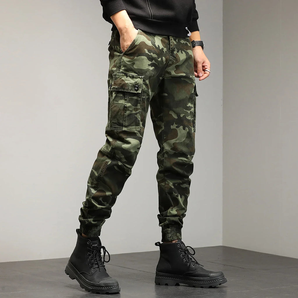 Mens Cotton Camouflage Cargo Pants – Outdoor Trousers for Hiking Workwear