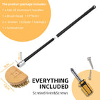 Brass Bristle Pizza Oven Brush – Long Wooden Handle for Kitchen Grill Cleaning