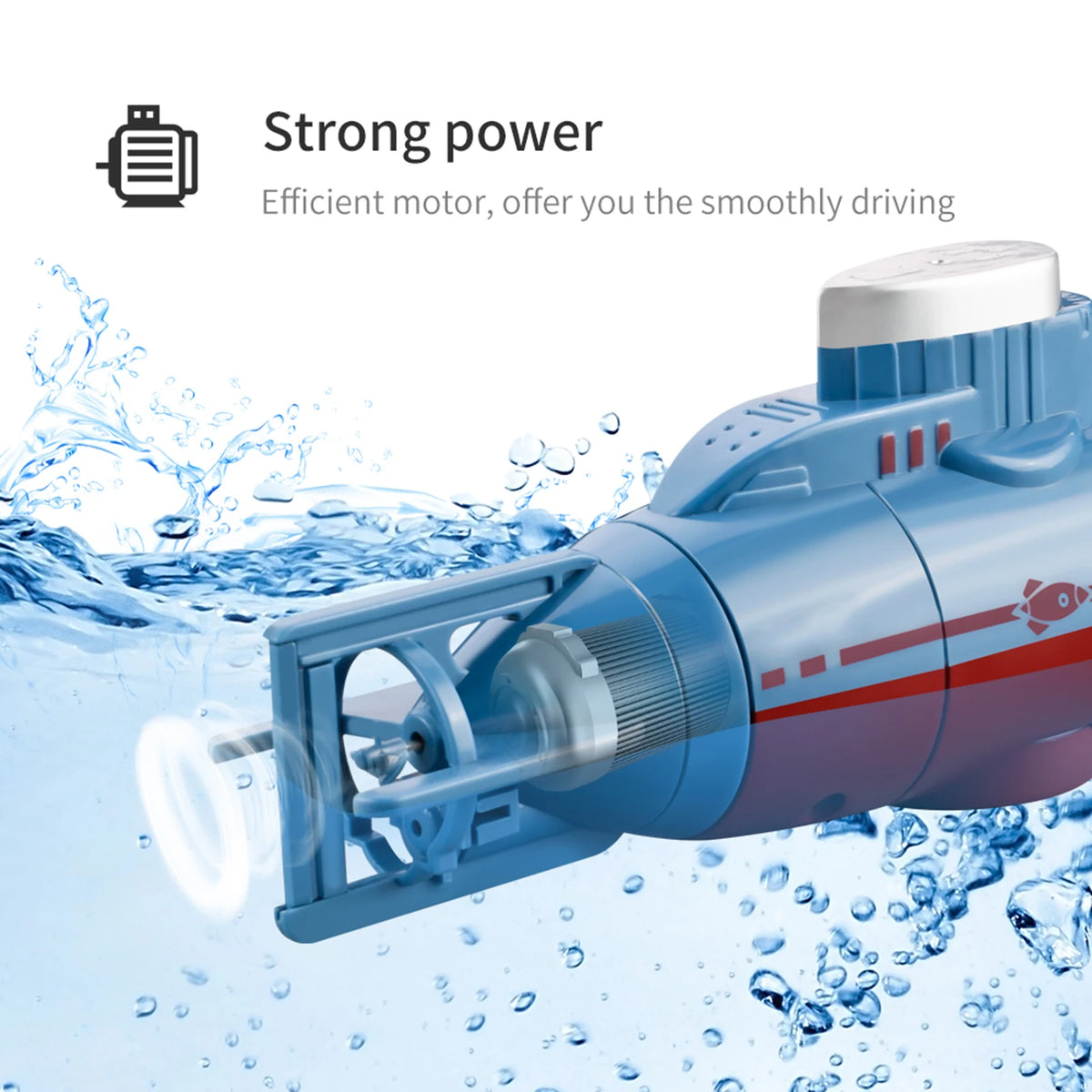 Mini RC Submarine – Waterproof Simulation Boat Toy for Kids Pool Play
