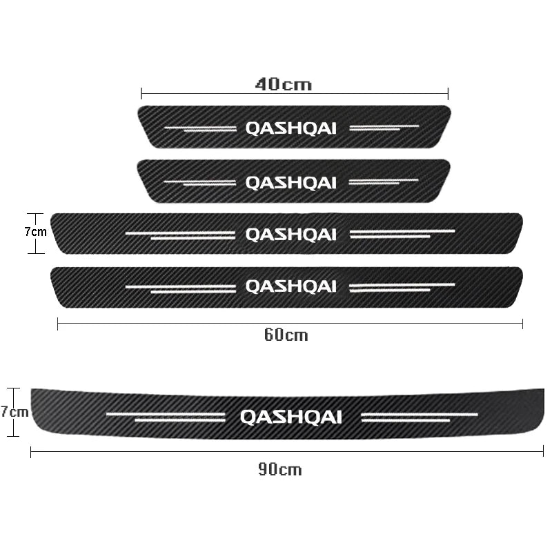 Carbon Fiber Door Threshold Stickers – Protective Scuff Guards for Nissan Qashqai