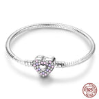 925 Sterling Silver Charm Bracelet – Adjustable Green Zircon for Birthday Gifts