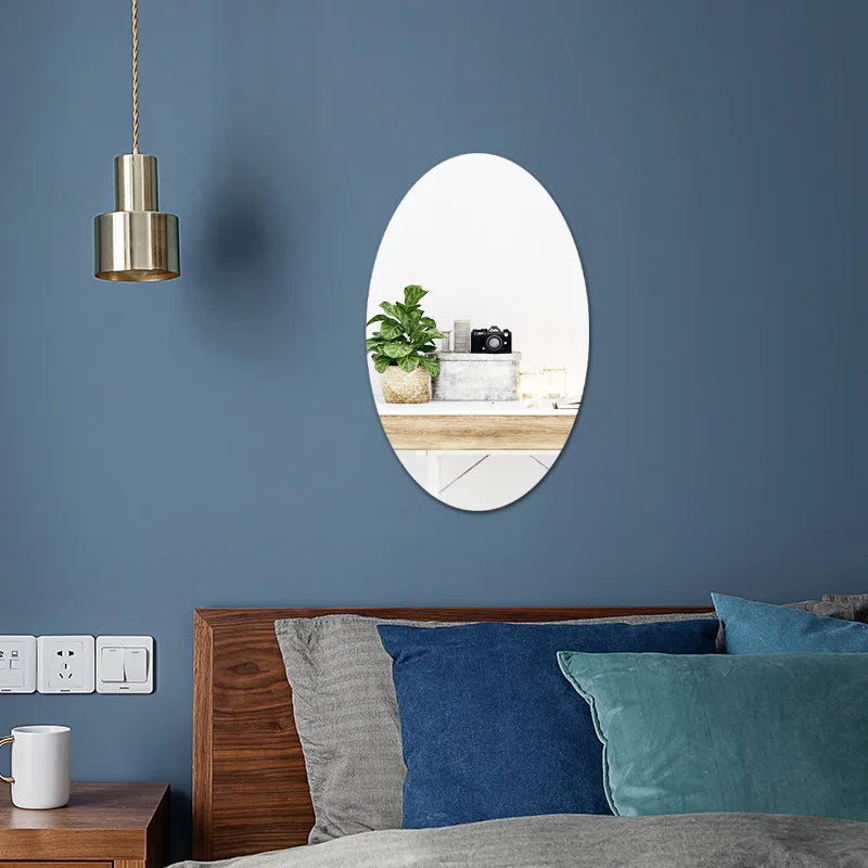 Round Acrylic Wall Mirror – Large Frameless Plexiglass for Bathroom Decor