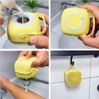 Silicone Pet Grooming Gloves – Shampoo Dispensing Brush for Dog Bathing