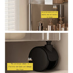 Multi-Layer Bathroom Storage Trolley – Transparent Space-Saving Rack for Home Organization