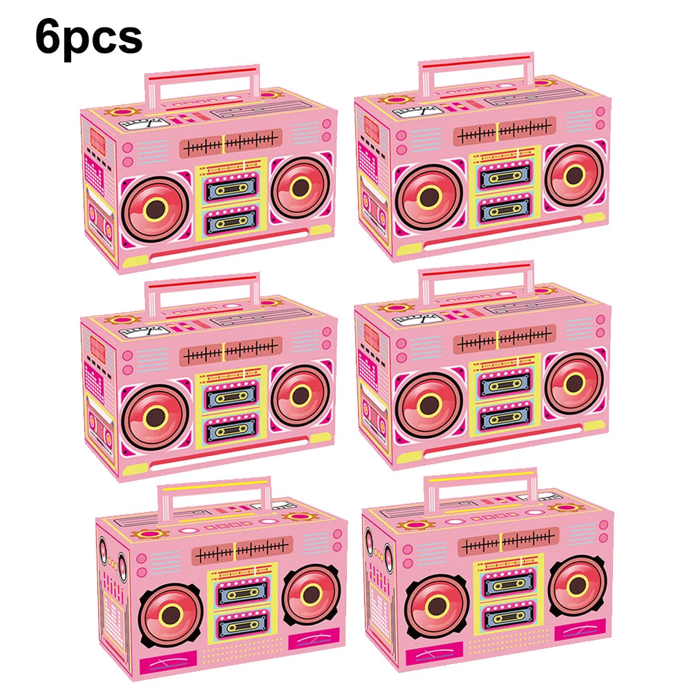 Retro Boom Box Candy Boxes – Paper Gift Containers for 80s 90s Hip Hop Parties