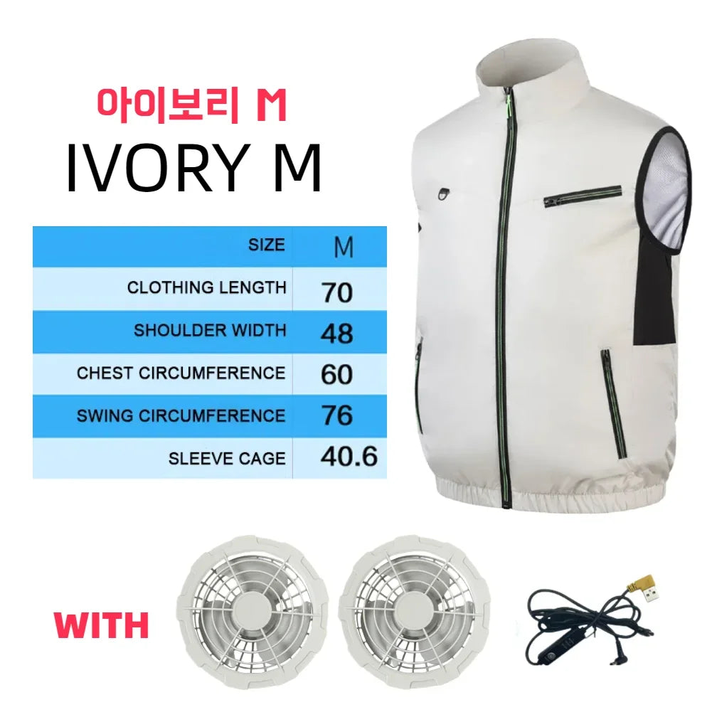 Cooling Fan Vest – Breathable Ice Workwear for Hot Weather Outdoor Labor