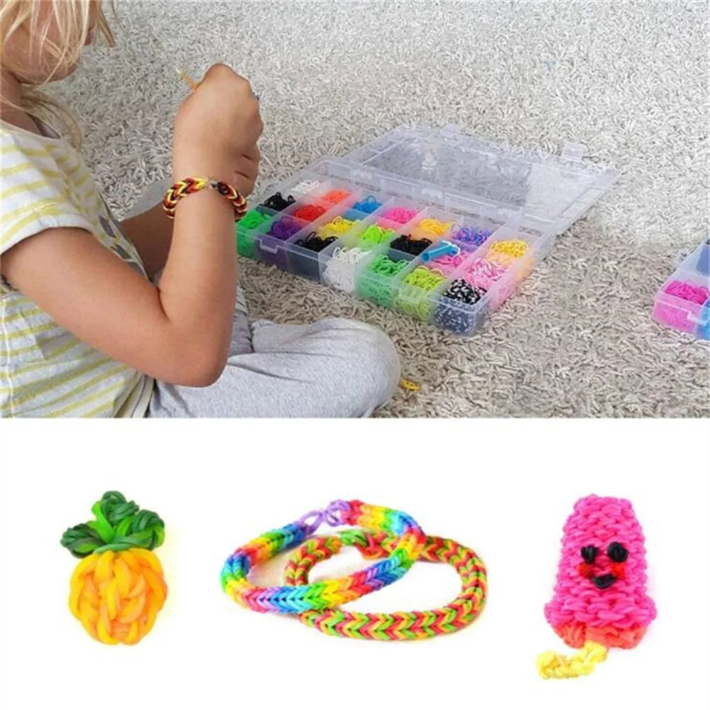 Elastic Loom Bands – Colorful DIY Jewelry Making Kit for Kids Crafts