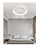 Rotating LED Ceiling Fan – 20 Inch Flush Mount Light for Modern Bedroom