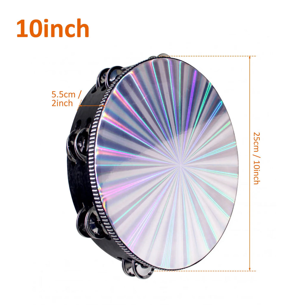 Double Row Radiant Tambourine – Handheld Rhythm Percussion for Music Education