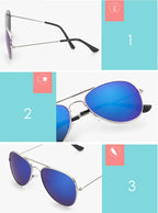 Kids Pilot Sunglasses – Reflective Metal Aviator Glasses for Boys and Girls