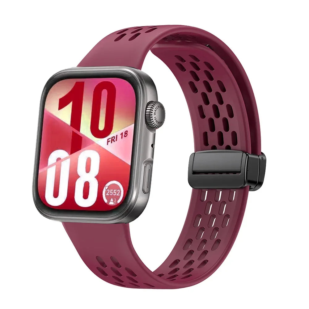 Magnetic Silicone Watch Strap – Breathable Sports Band for Huawei Watch Fit