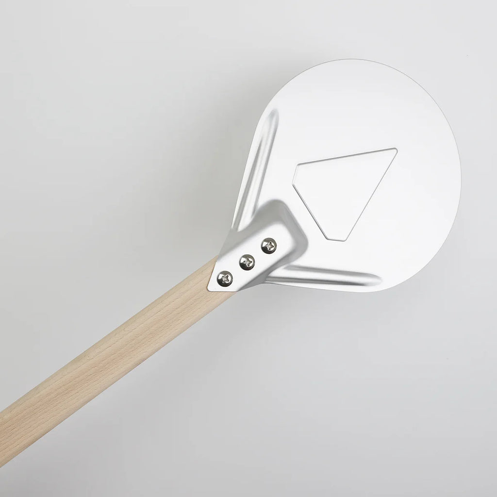 Perforated Aluminum Pizza Peel – Non-Slip Wooden Handle for Home Baking
