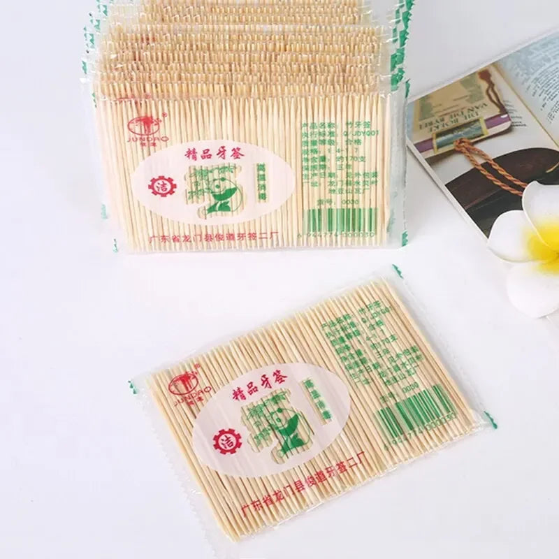 Natural Bamboo Toothpicks – Sturdy Wood Dental Picks for Home and Restaurant