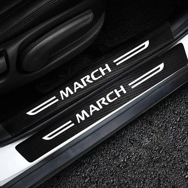Carbon Fiber Door Sill Protectors – Threshold Trim for Nissan March