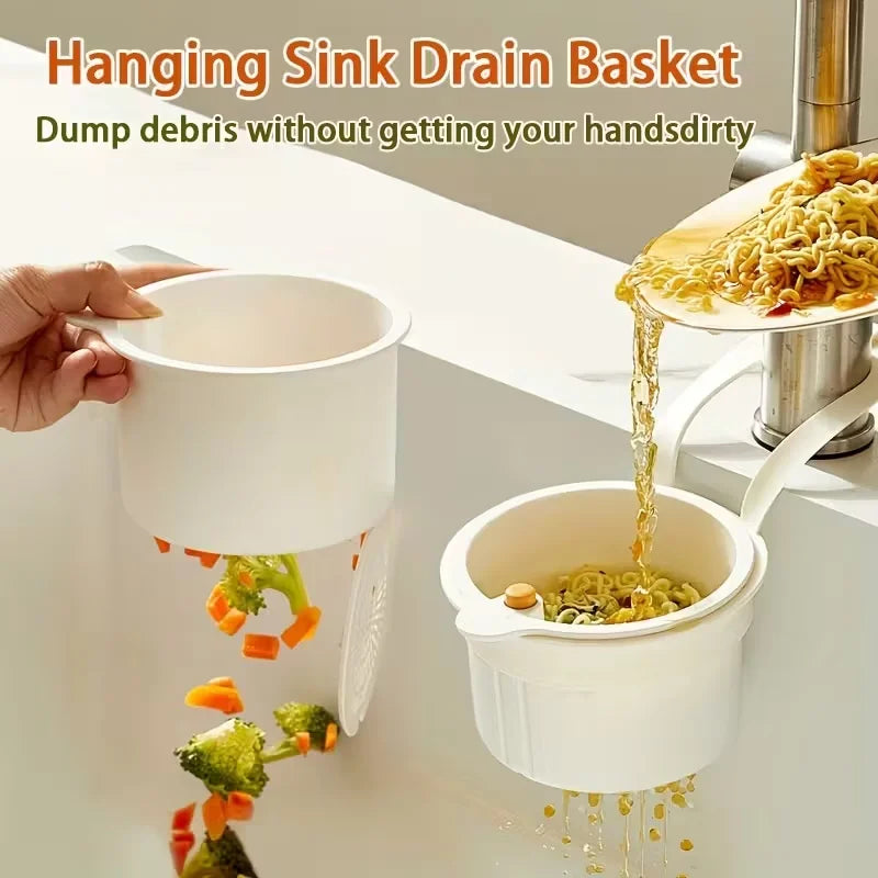 Press-Type Drain Basket – Food Strainer for Kitchen and Bathroom