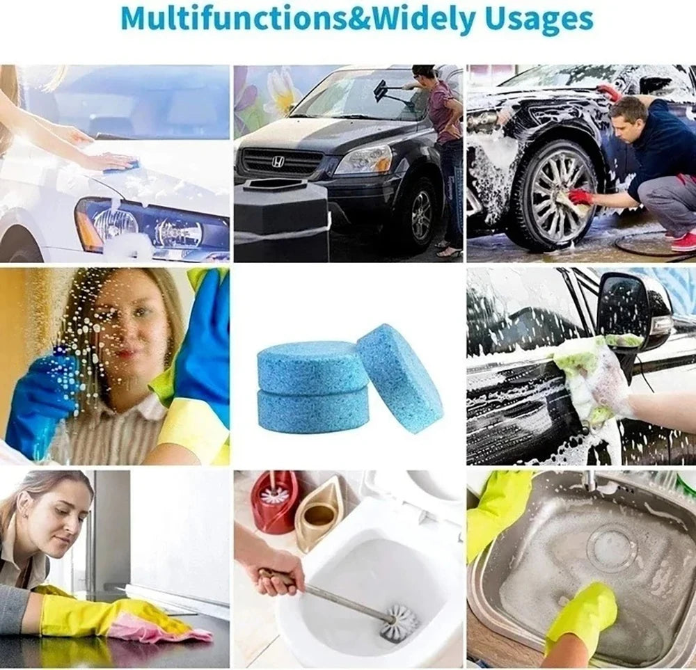 Concentrated Windshield Washer Tablets – Effervescent Cleaning Fluid for Car Glass