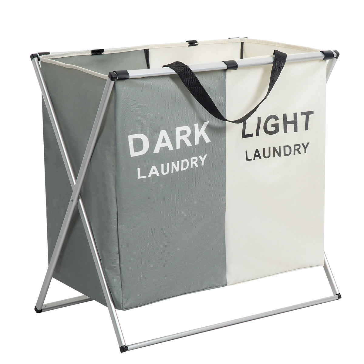 Large 3-Section Laundry Hamper – Foldable Divider Basket for Clothes Storage