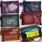 Transparent Mesh Zipper Pouch – Compact Organizer for Travel and Cables