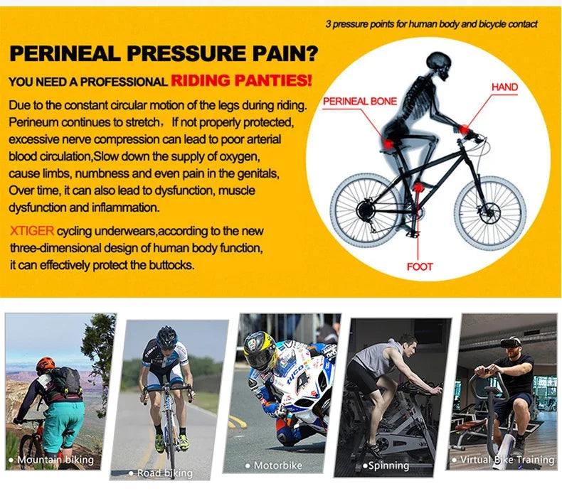 Padded Cycling Underwear Shorts – 5D Gel Breathable Liner for MTB Road Bike