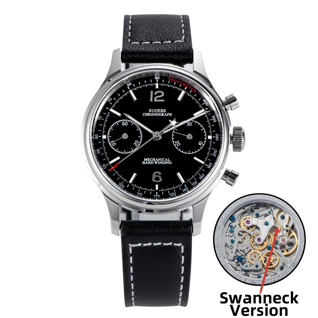 Sugess 1963 Mechanical Chronograph Watch – Sapphire Pilot Style for Men