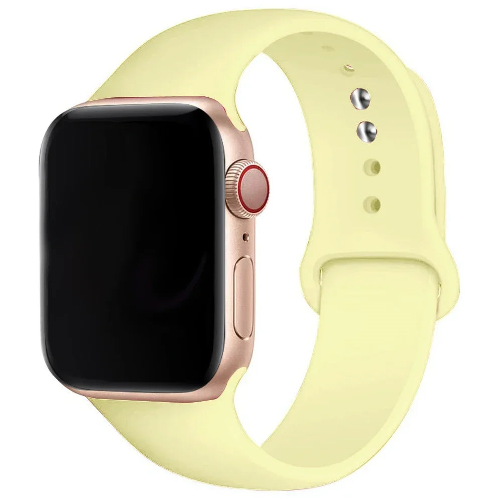 Silicone Apple Watch Sport Band – Adjustable Strap for Series 1-11 and Ultra