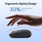 Wireless Bluetooth Mouse – Silent 1600 DPI Optical for Laptop and Tablet