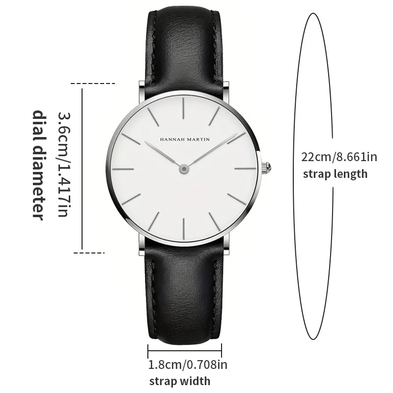 Ultra Thin Leather Wristwatch – Minimalist Dress Accessory for Women
