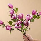 Silk Magnolia Flower Bouquet – Artificial Floral Decor for Wedding Party