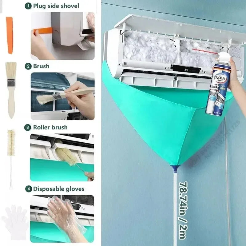 Air Conditioner Cleaning Kit – Leak-proof Cover for Professional Maintenance