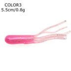 Soft Silicone Tube Worm Lure – 5cm Micro Bait for Bass Perch and Trout Fishing