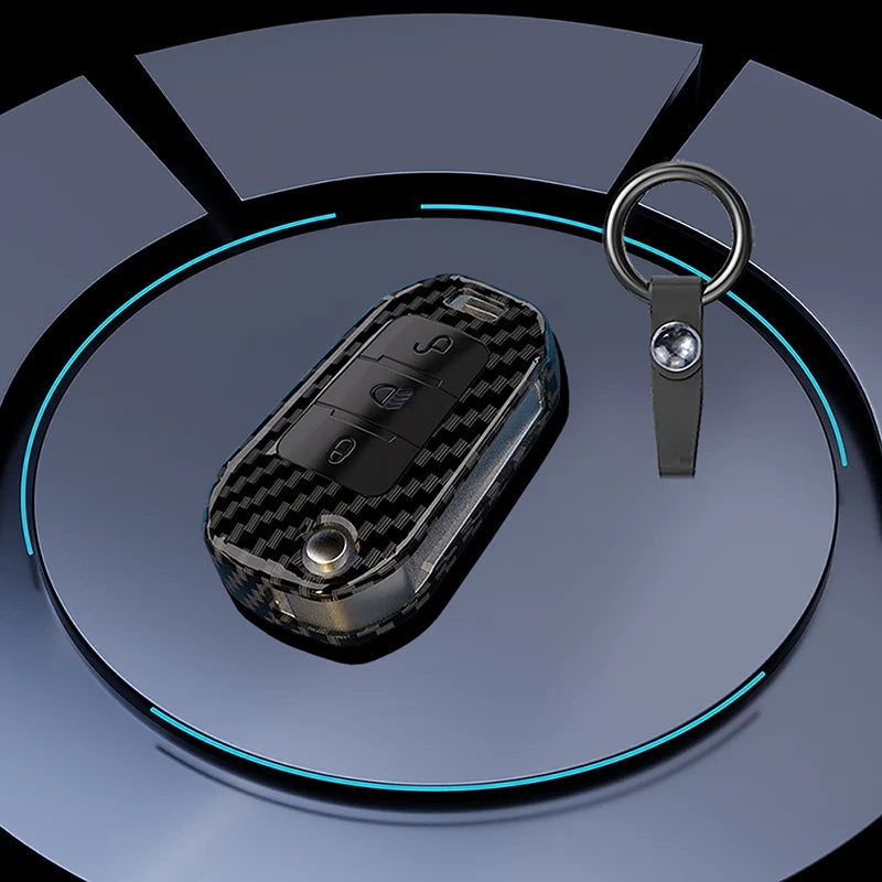 Carbon Fiber Key Fob Cover – Protective Case for Peugeot and Citroen