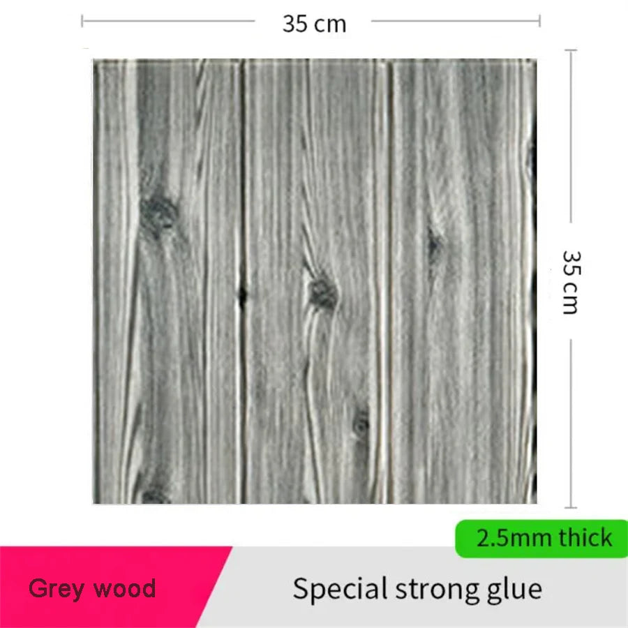 3D Wood Grain Foam Wall Tiles – Self-Adhesive Wallpaper for Home Decor