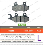 Sintered Brake Pads – Front or Rear Set for Yamaha YZ Motocross Racing