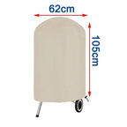 Round BBQ Grill Cover – 210D Oxford Waterproof Hood for Outdoor Cooking