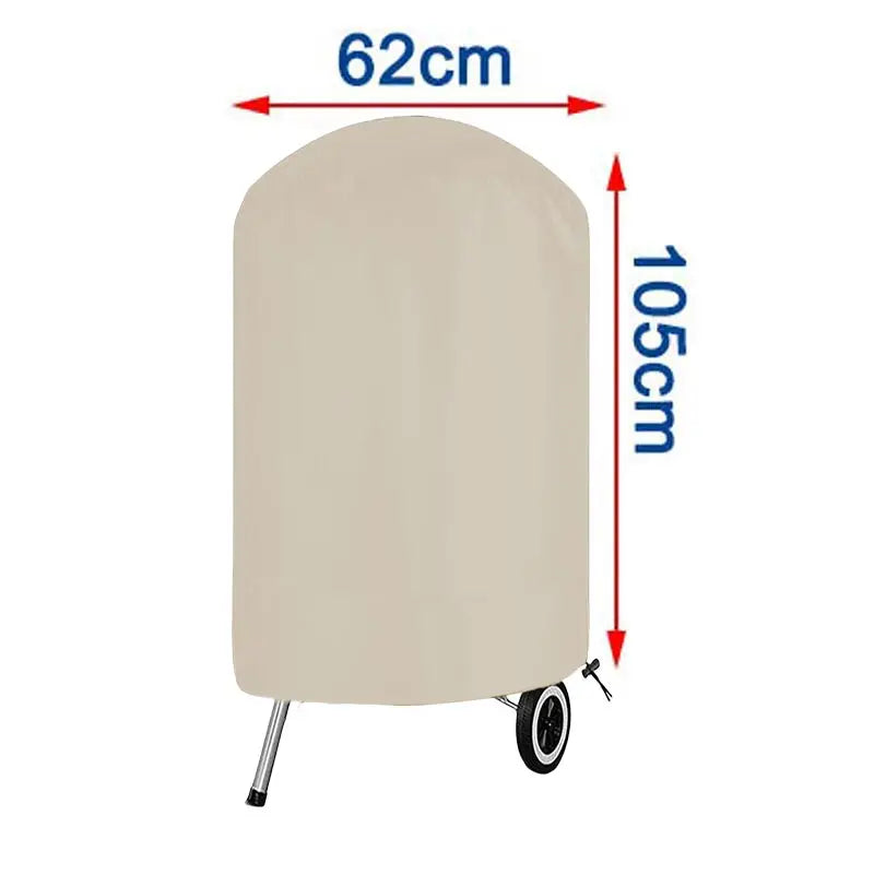 Round BBQ Grill Cover – 210D Oxford Waterproof Hood for Outdoor Cooking