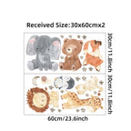 Watercolor Safari Animal Wall Decals – Cute Nursery Decor for Kids Rooms