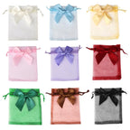 Organza Drawstring Gift Bags – Bowknot Pouches for Wedding Jewelry Packing