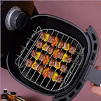 Stainless Steel Air Fryer Rack – Grill Stand with Skewers for Cooking