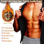 Men Compression Waist Trainer Vest – Slimming Sauna Shirt for Workout Fitness