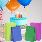 Paper Gift Bags – Small Colored Treat Sacks for Birthday Party Favors