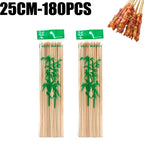 Natural Bamboo Skewers – Disposable Sticks for Grilling and BBQ Appetizers